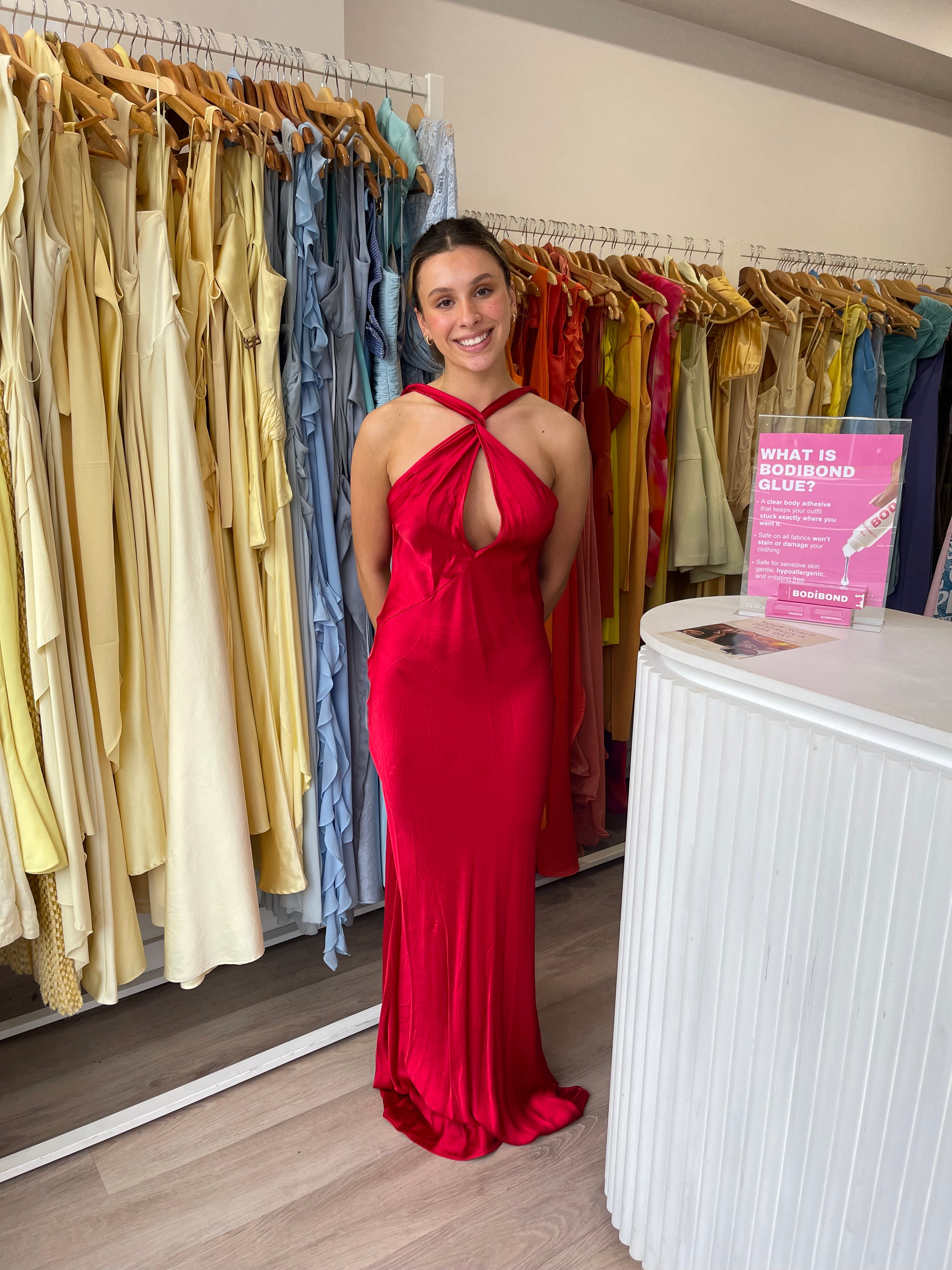 ELISIA TWIST MAXI DRESS STRAWBERRY Bec & Bridge Hire Me AU ELISIA TWIST MAXI DRESS STRAWBERRY Bec & Bridge Hire Me AU