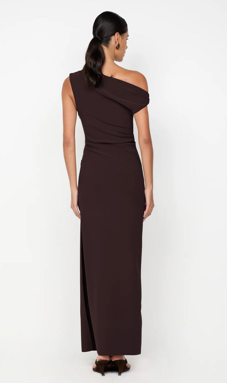 LEORA ASYM MAXI DRESS DARK
CHOCOLATE