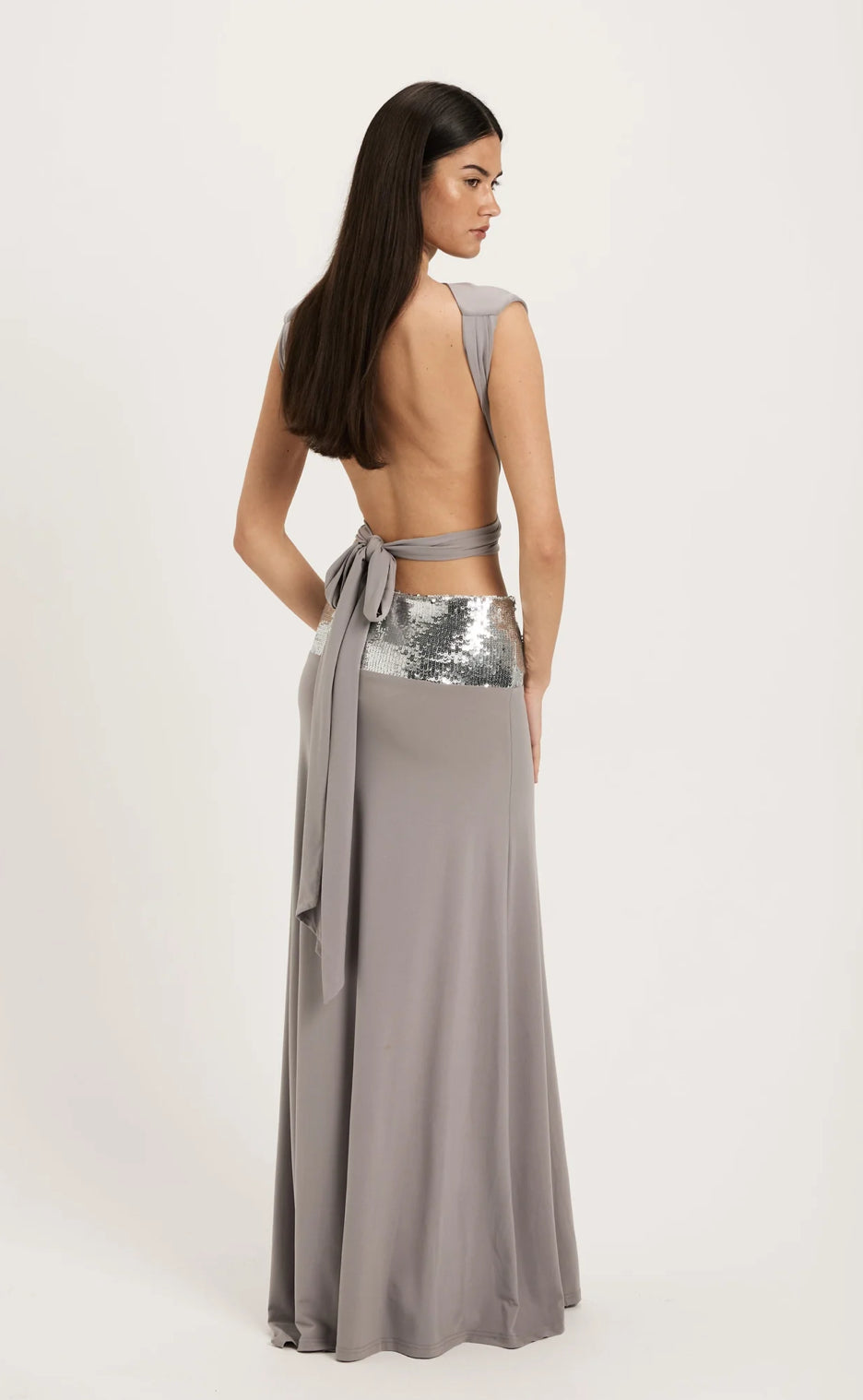 Ance gria lune low waisted maxi and lune boat neck tie wrap