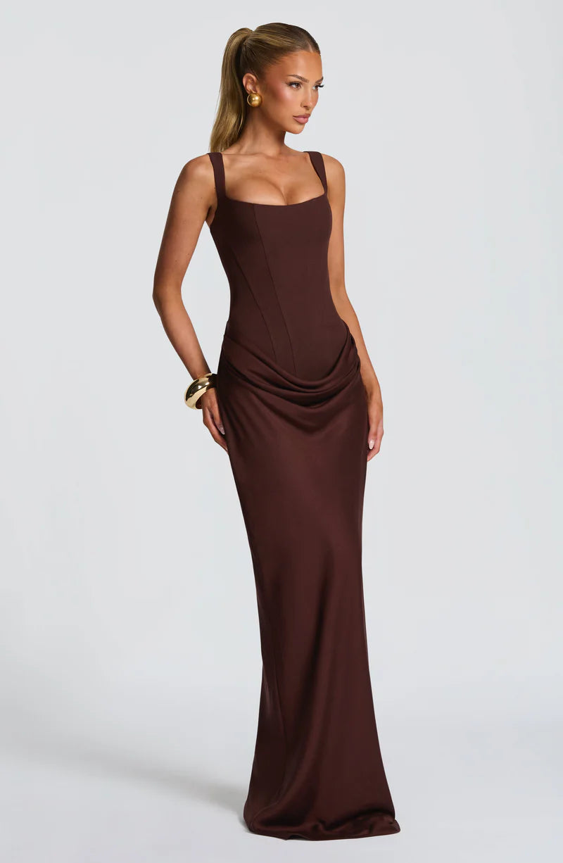Babyboo Cornelia Maxi Dress Plum Brown