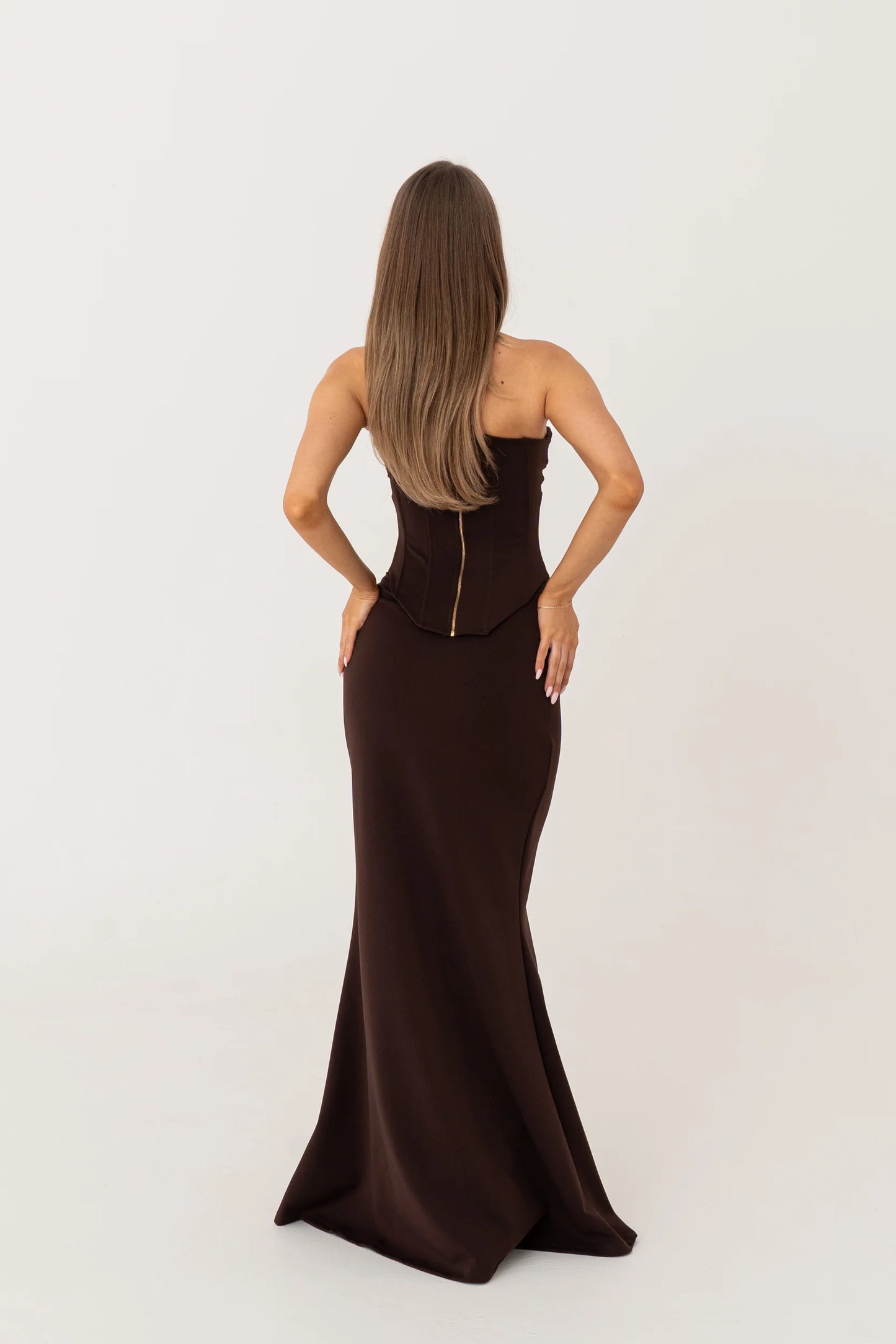 Hntr the Label Louie gown Brown