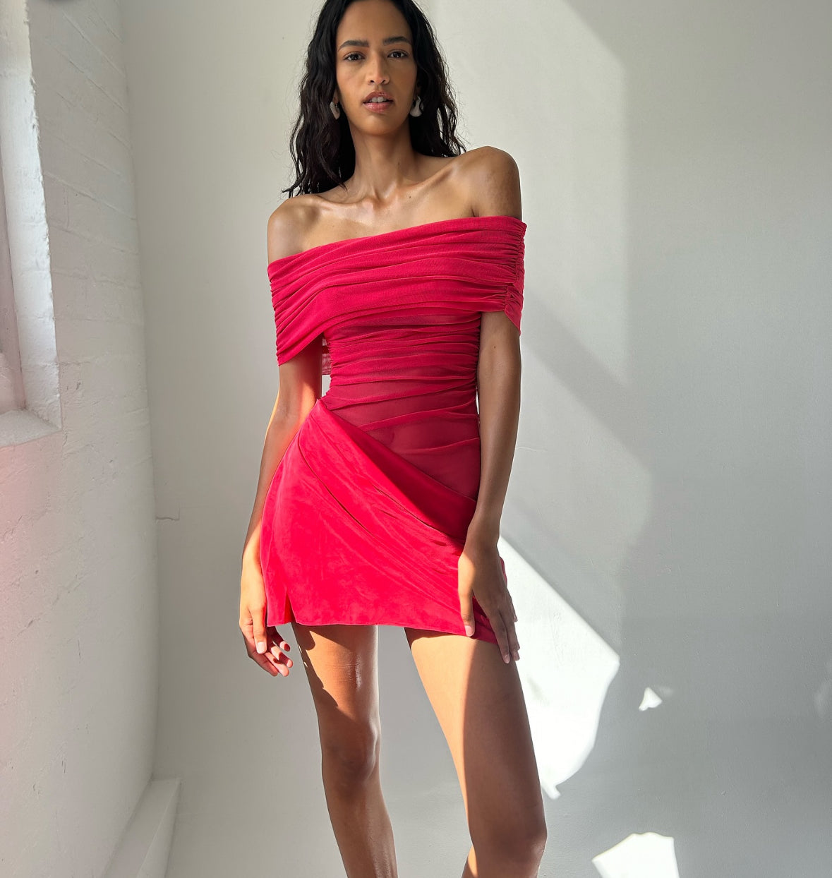 Benni Nico off shoulder mini watermelon