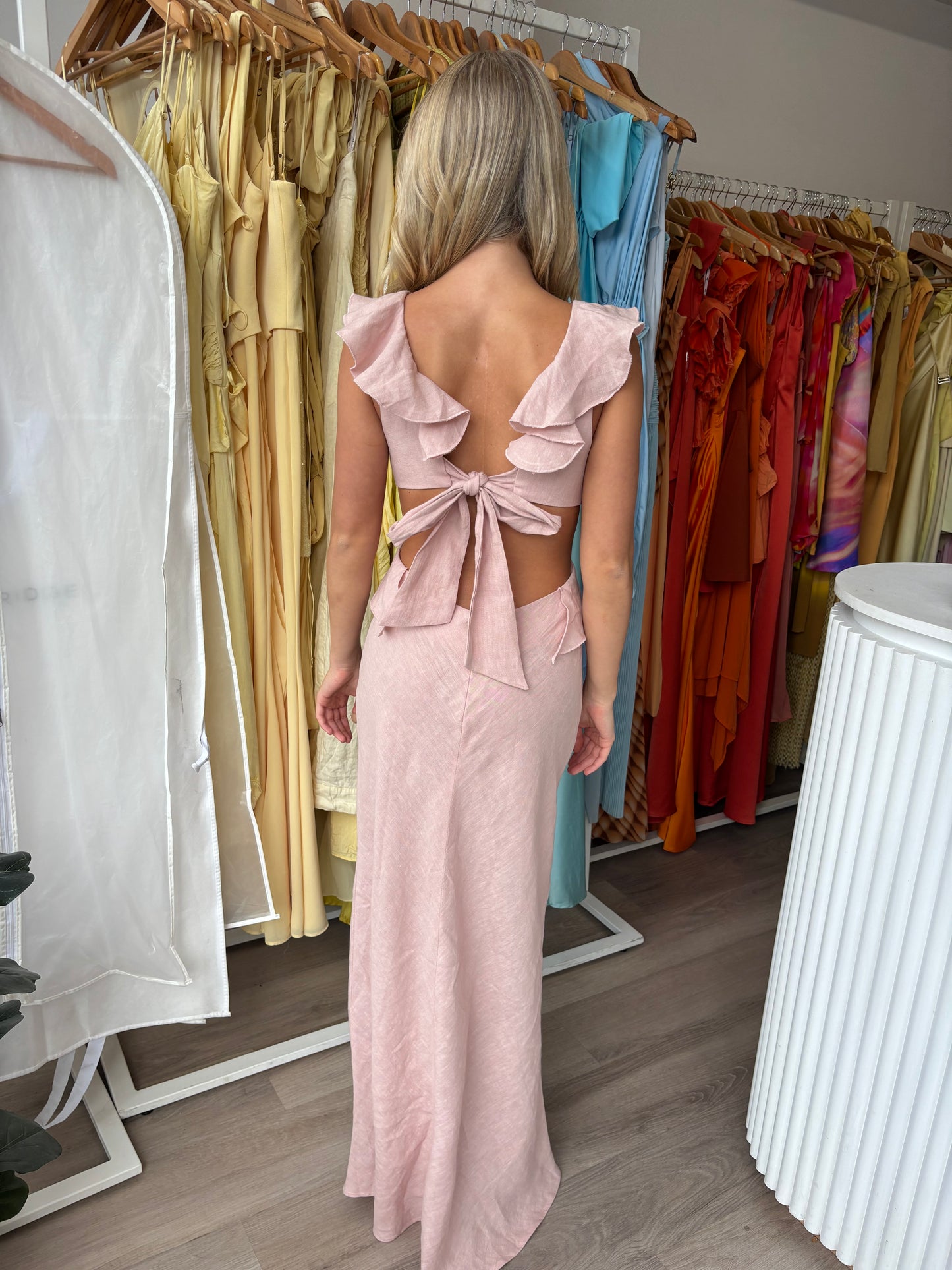 Cienti the label Blush Flounce Maxi Dress