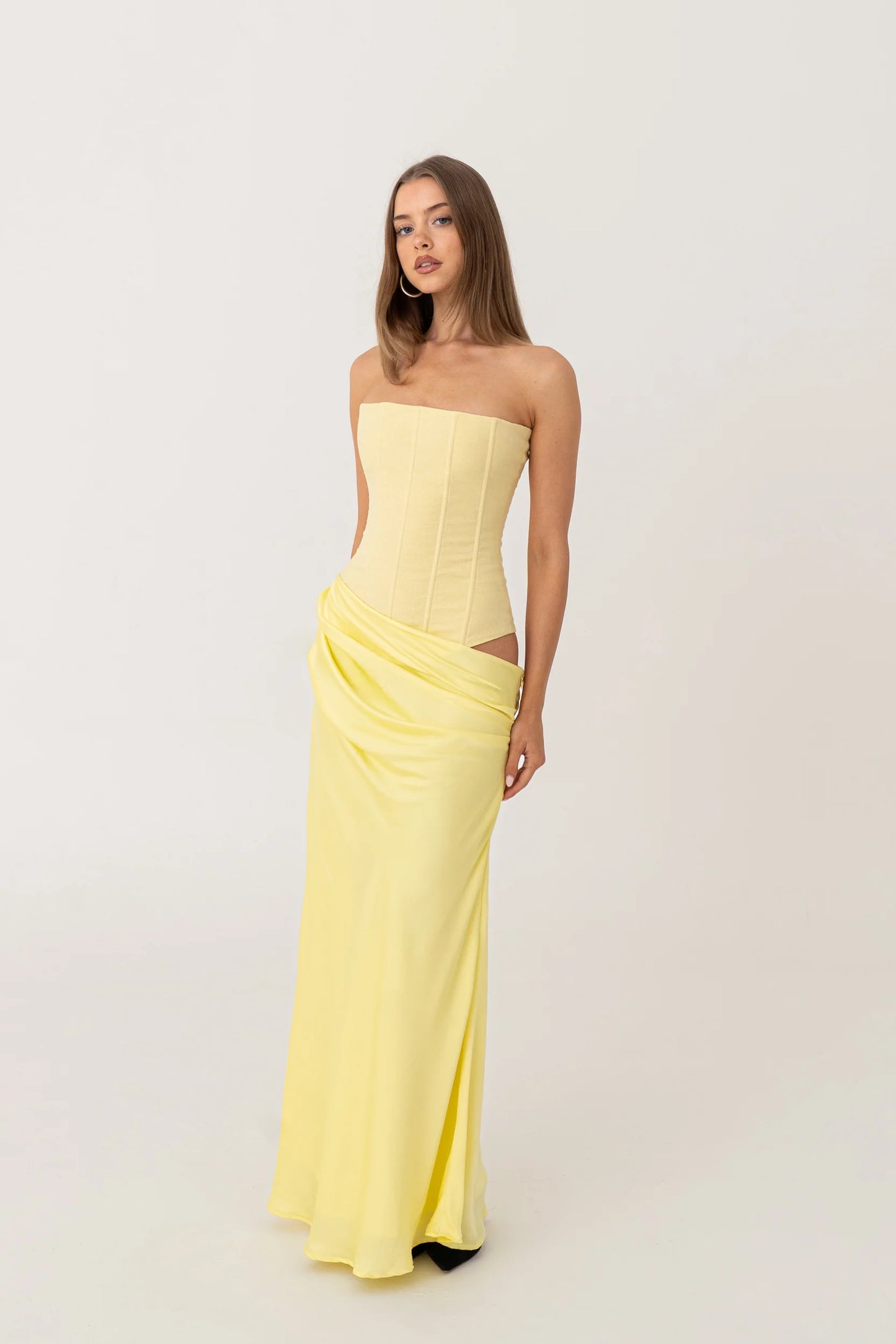Huxley gown yellow hntr the label