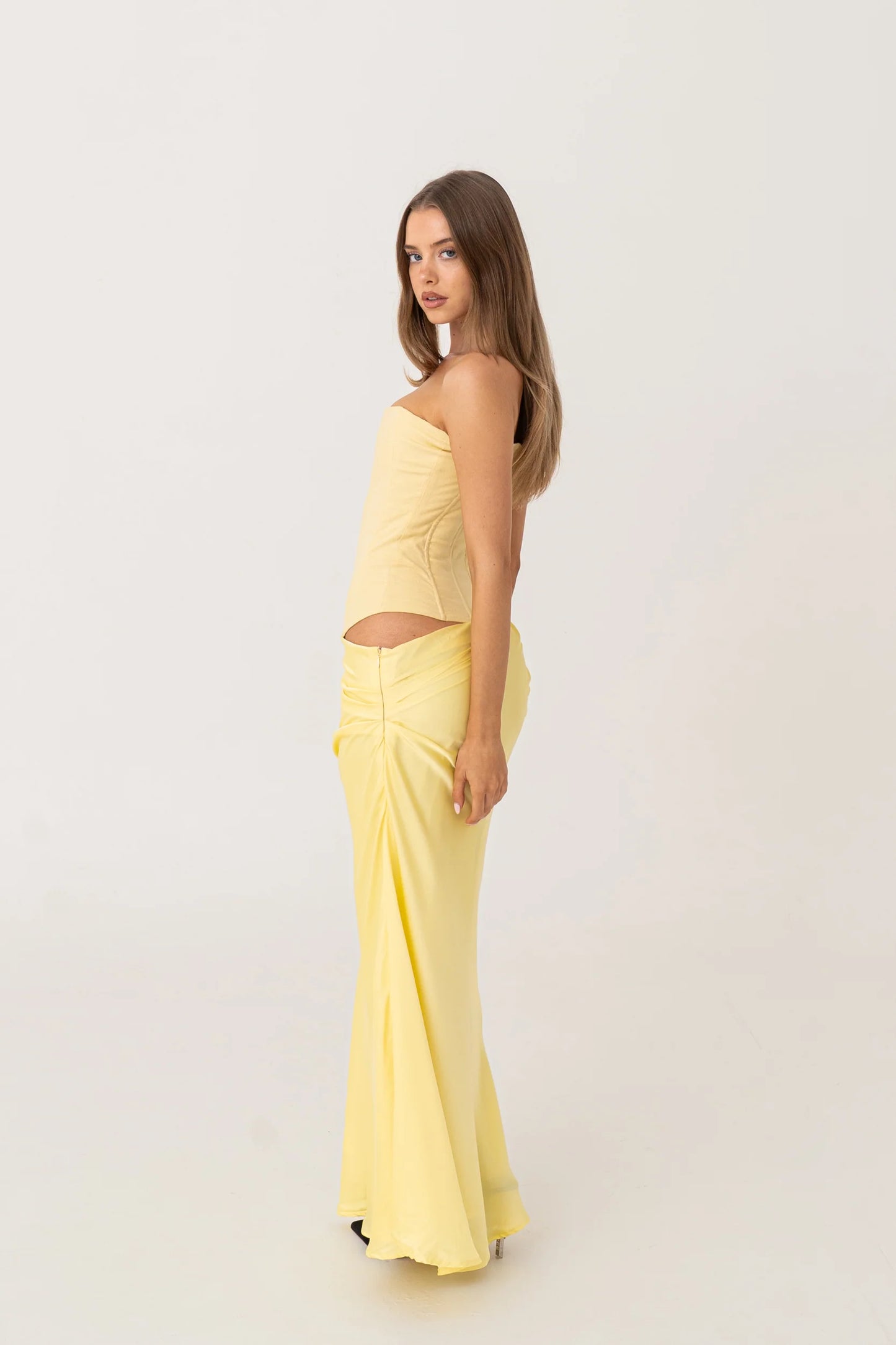 Huxley gown yellow hntr the label