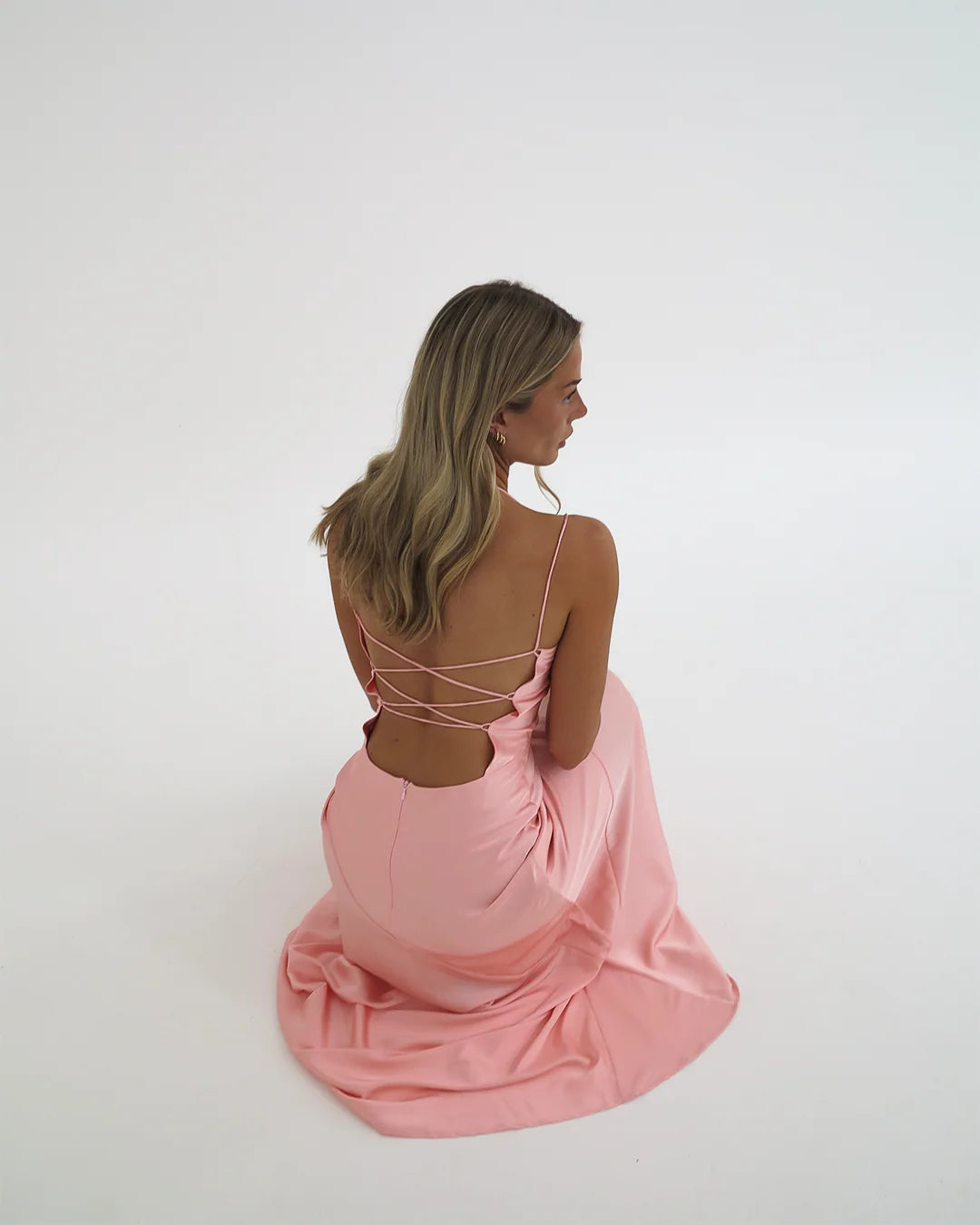 Hntr the Label Alix gown coral