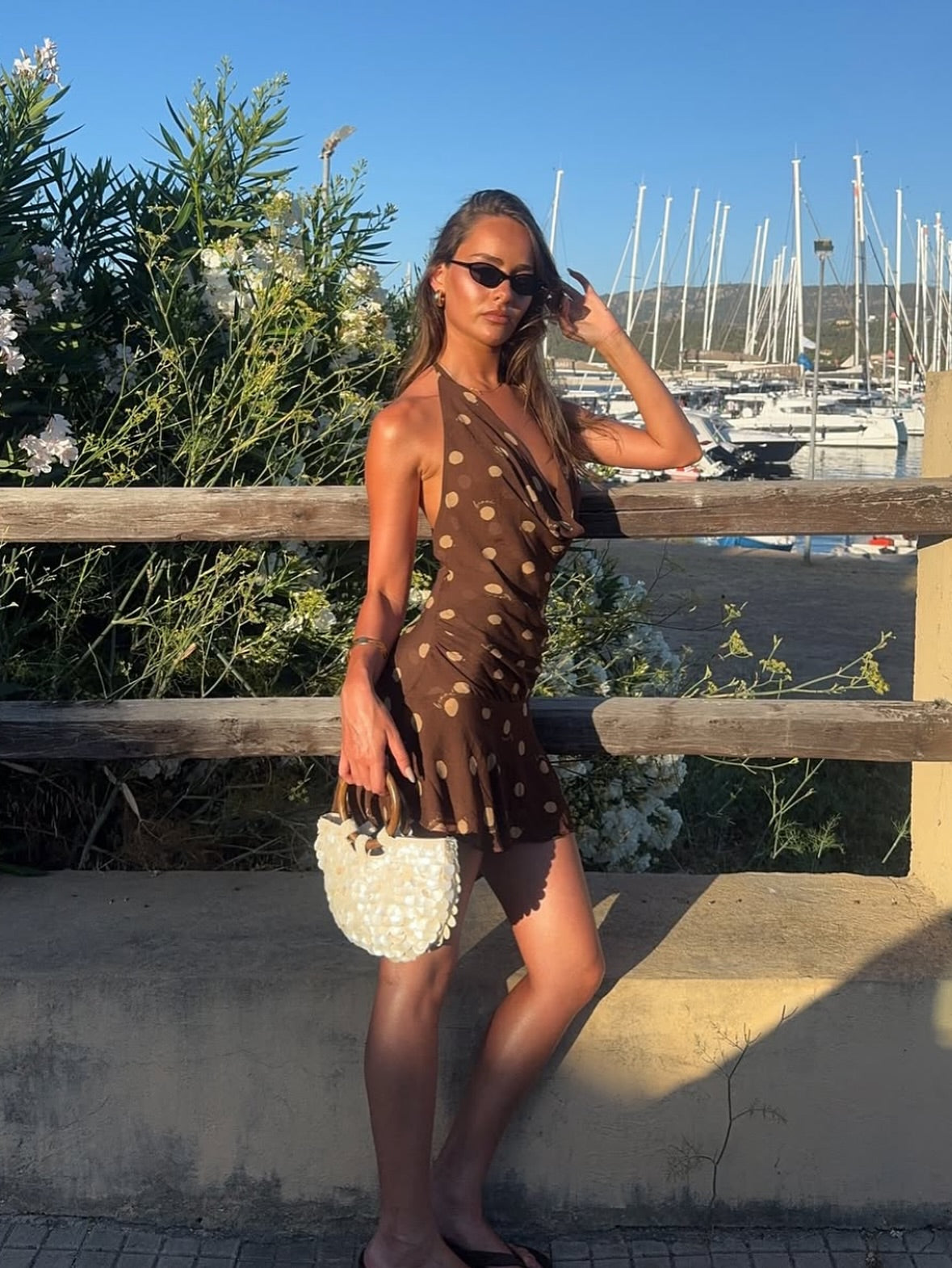 Benni Harlow Halter brown mini Expresso polka