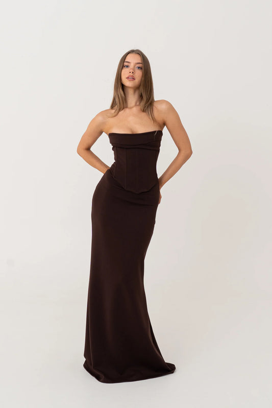 Hntr the Label Louie gown Brown