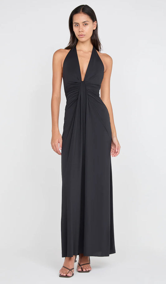 TILLIE DRAPE MAXI DRESS BLACK