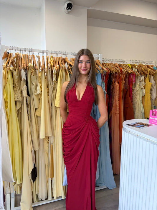 Minette Maxi Dress - Deep Red