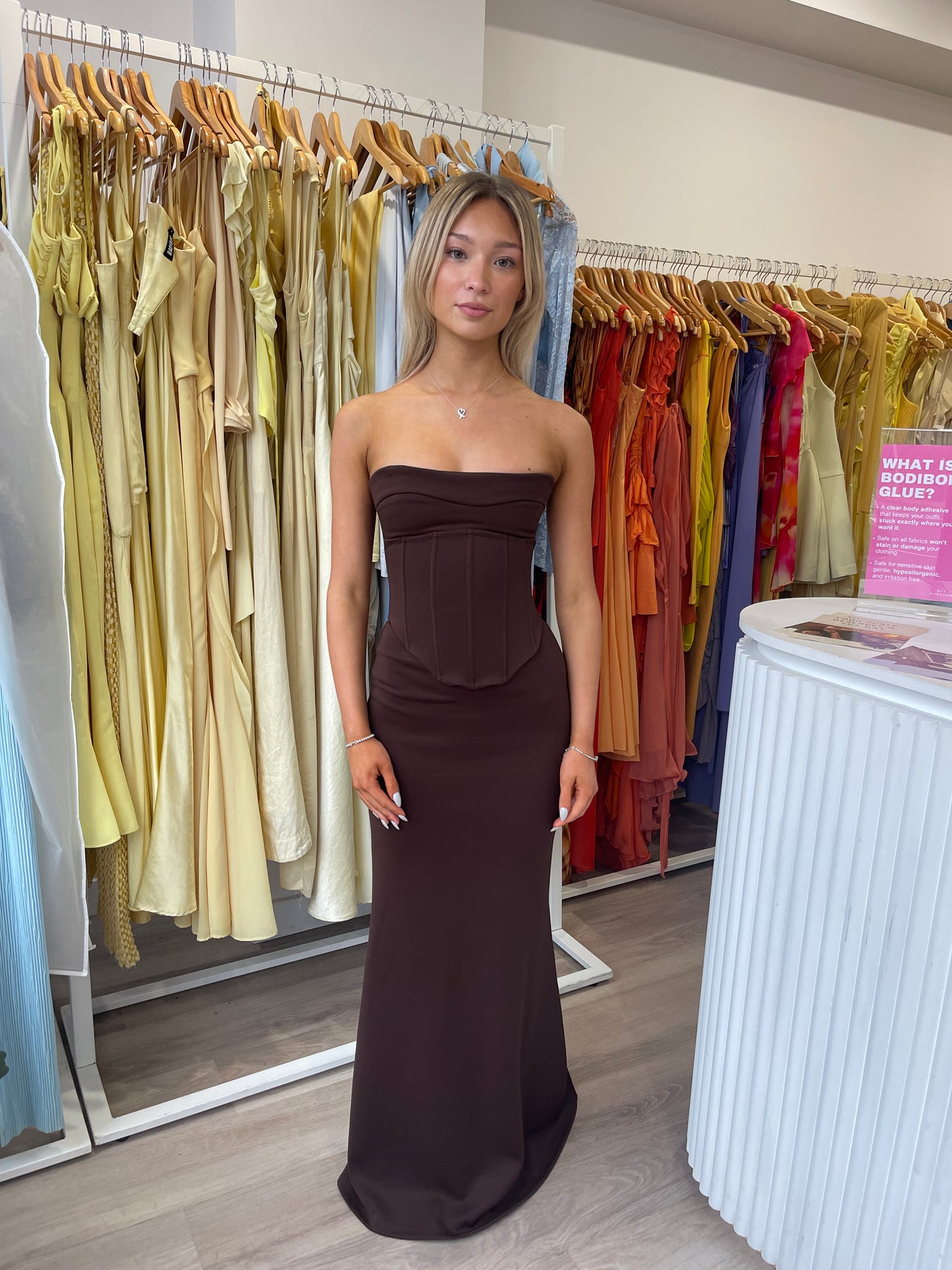Hntr the Label Louie gown Brown