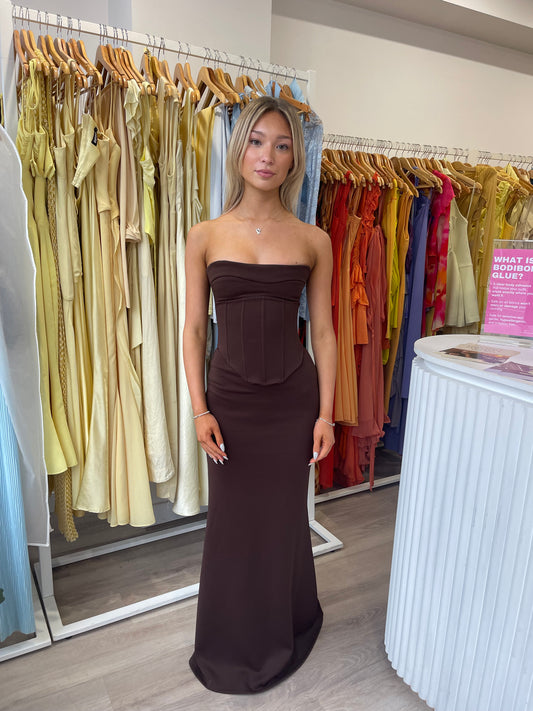 Hntr the Label Louie gown Brown