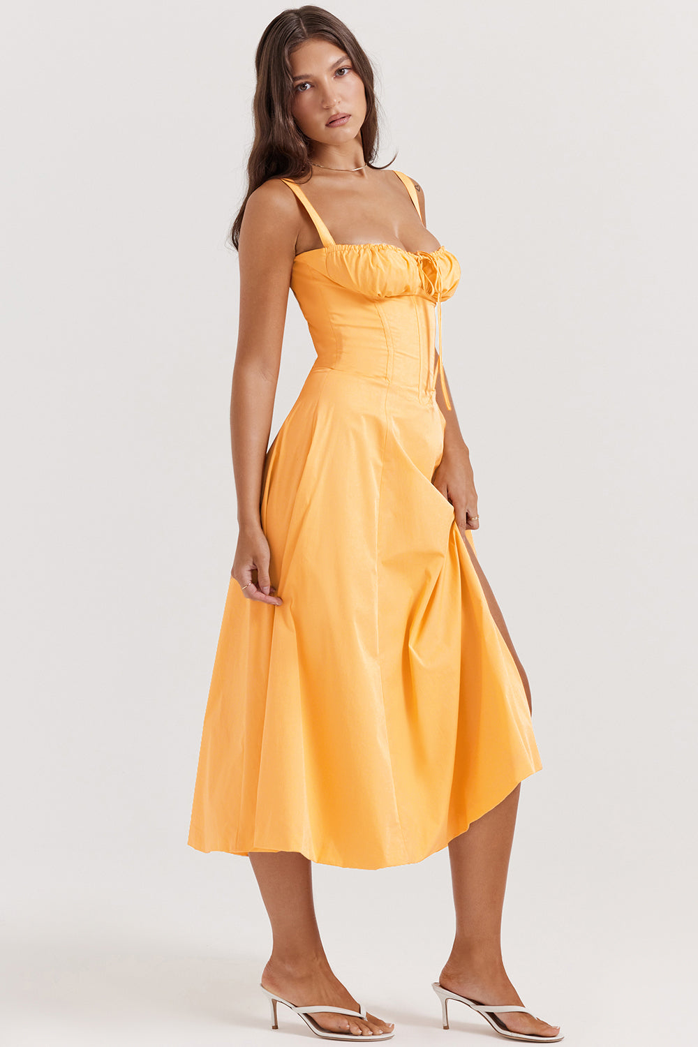 Carmen Tangerine Bustier Sundress House of CB