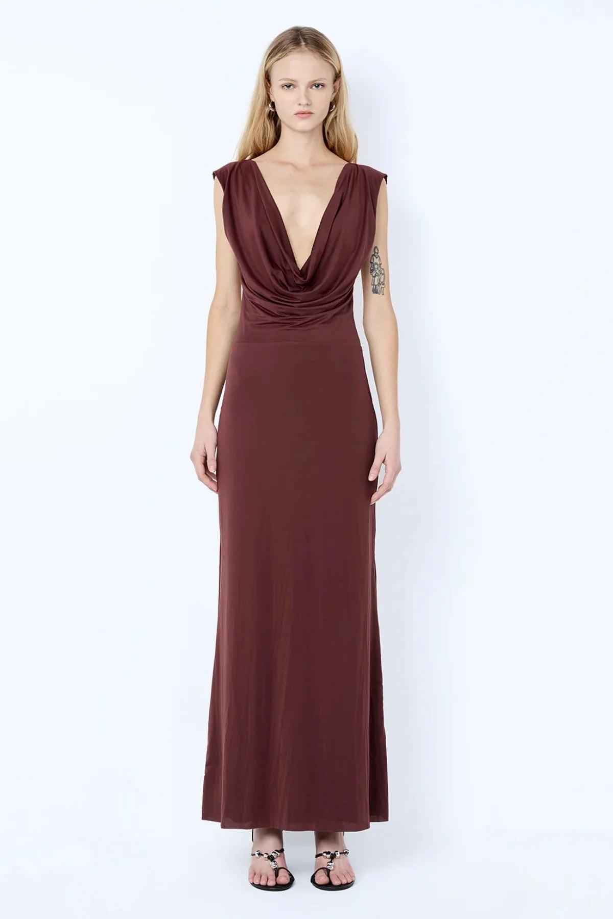 Brigitte Cowl neck maxi dress blackberry