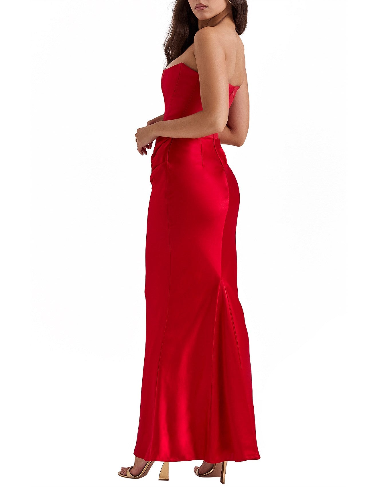 HOUSE OF CB PERSEPHONE CORSET MAXI DRESS RED