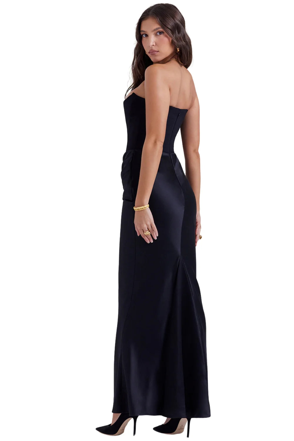 HOUSE OF CB PERSEPHONE CORSET MAXI DRESS BLACK